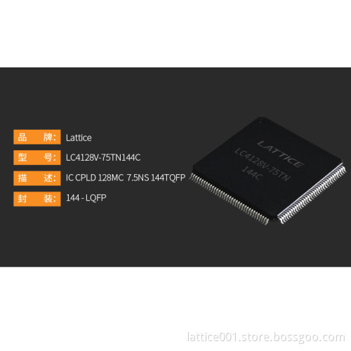 LATTICE  FPGA  IC   LC4128V-75TN144C(10TN144I)